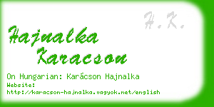 hajnalka karacson business card