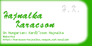 hajnalka karacson business card